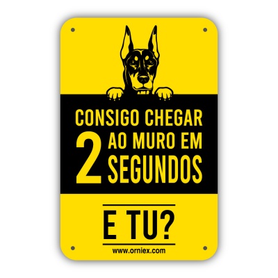 Placa PVC " Consigo Chegar ao Muro em 2 Segundos"