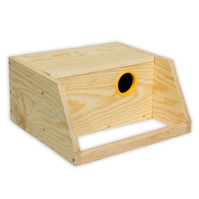 NINHO EM PINHO PARA AGAPORNIS COM POLEIRO TOTAL