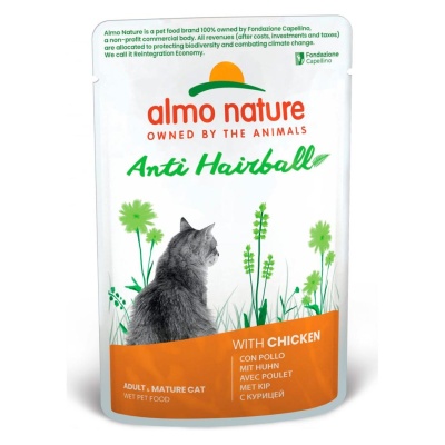 "ALMO NATURE" CAT FUNCTIONAL ANTI-HAIRBALL - FRANGO (30 UNIDADES)