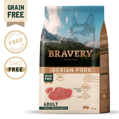 Bravery Cão Adulto Medium/Large - Porco Ibérico (sem cereais)