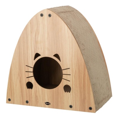 CASA DE ARRANHAR EM CARTÃO/MDF COM CATNIP