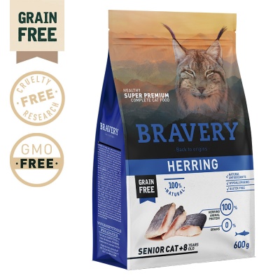 Bravery Gato Sénior Herring  - Arenque (sem cereais)