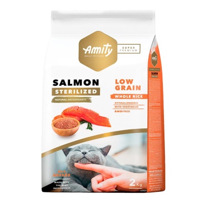AMITY SUPER PREMIUM (LOW GRAIN) - SALMÃO GATO ESTERILIZADO