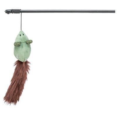 BASTÃO COM RATO EM PELÚCIA PARA GATOS