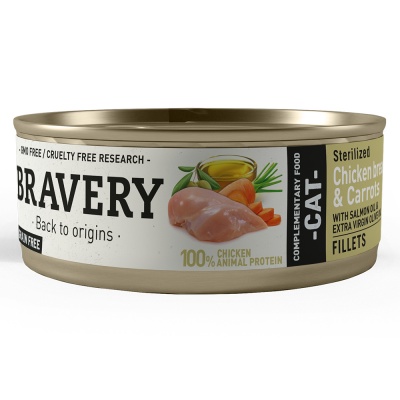 BRAVERY Gato Esterilizado - Frango e Cenoura (12 unidades)