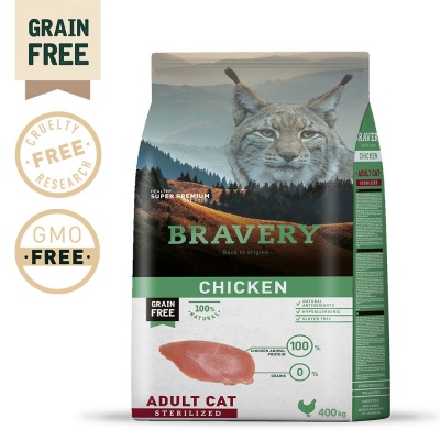 Bravery Gato Adulto Esterilizado - Frango (sem cereais)