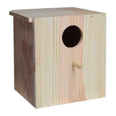 NINHO EM MADEIRA PARA PERIQUITO INGLÊS