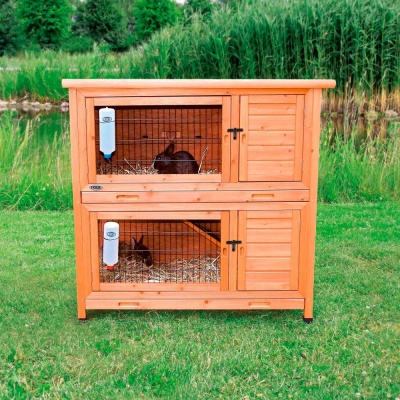 Jaula em Madeira "NATURA" C/ 2 Andares  (Castanho) - TX