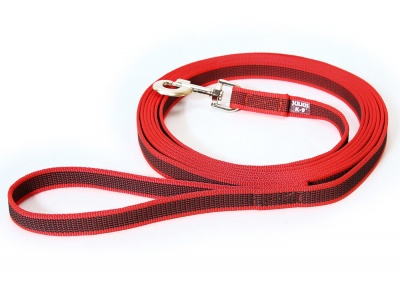 Trela "JULIUS-K9" Color & Gray Super-Grip (Vermelho)