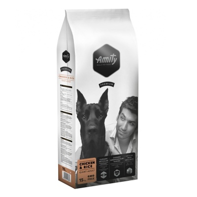 Amity Premium Giant Adulto - Frango e Arroz - 15 Kg (Raças Grandes)