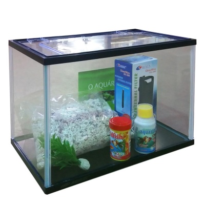 AQUÁRIO KIT COM FILTRO E DECORAÇÃO