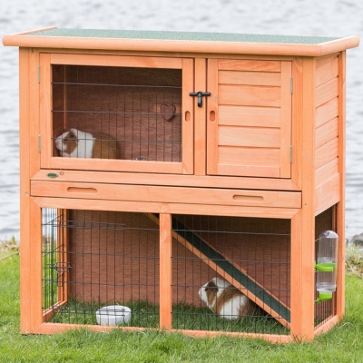 Jaula em Madeira "NATURA" C/ 2 Andares (Castanho) -TX