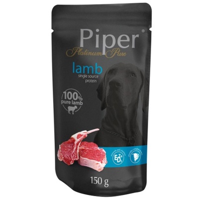 PIPER PLATINIUM PURE - Alimento Húmido p/ Cães - 100% Borrego (10 Saquetas) - EX