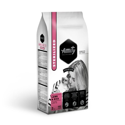 Amity Premium Gatos Esterilizados - Cordeiro e Arroz