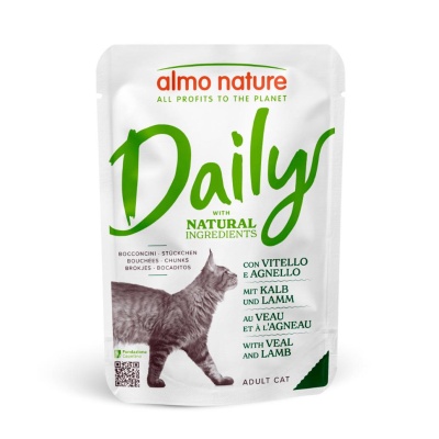 Almo Nature Gato "DAILY" - Vitela e Cordeiro (30 unidades)