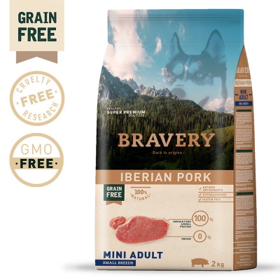 Bravery Cão Adulto Small/Mini - Porco Ibérico (sem cereais)