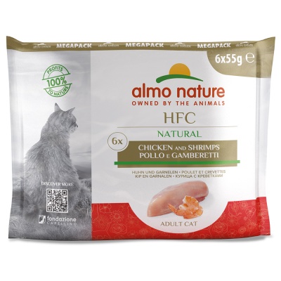 ALMO NATURE HFC CAT NATURAL - MEGA PACK - FRANGO E CAMARÃO (6 SAQUETAS)