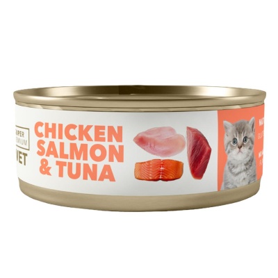 AMITY SUPER PREMIUM KITTEN FRANGO, SALMÃO E ATUM