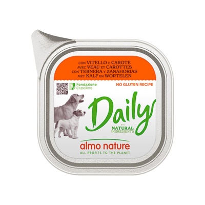 Almo Nature Cão "DAILY" - Vitela e Cenoura