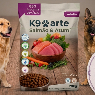 K9arte Fish Salmão e Atum, Frutas e Vegetais 20kg