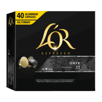 Cápsulas Compatíveis Nespresso L’or Onyx Maxi Pack 40 unid.