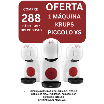Pack Promocional 288 Cápsulas Dolce Gusto e Oferta de uma máquina Krups