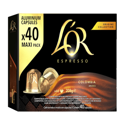 Cápsulas Compatíveis Nespresso L’or Colombia Maxi Pack 40 unid.