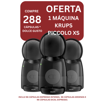 Pack Promocional 288 Cápsulas Dolce Gusto e Oferta de uma máquina Krups