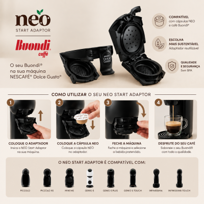 Café Nescafé Buondi 30 Cápsulas Dolce Gusto + Buondi NEO e Adaptador