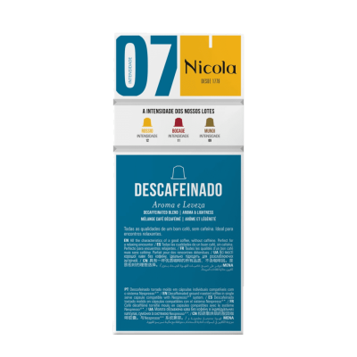 Cápsulas Compatíveis Nespresso Nicola Descafeinado 10 unid.
