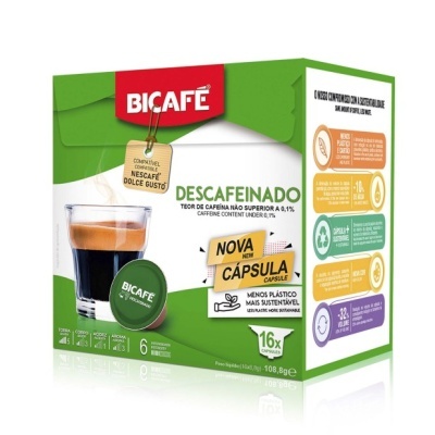Bicafé Descafeinado 16 Cápsulas Compatível Dolce Gusto*