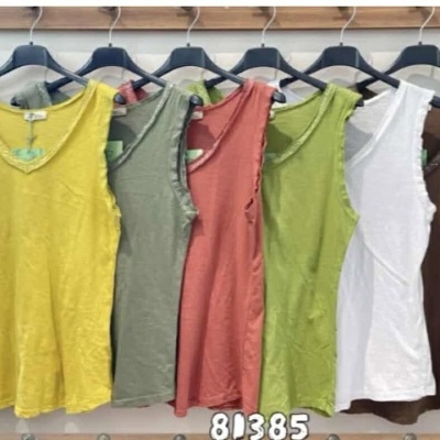 Tops algodão decote V