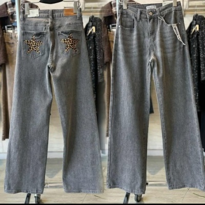 Calça wide leg estrela