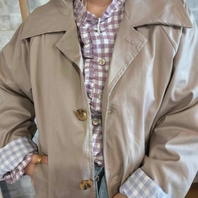 Trench coat com forro vichy