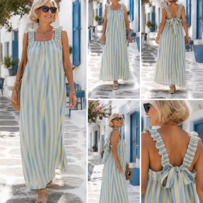 Vestido laço nas costas 2 cores