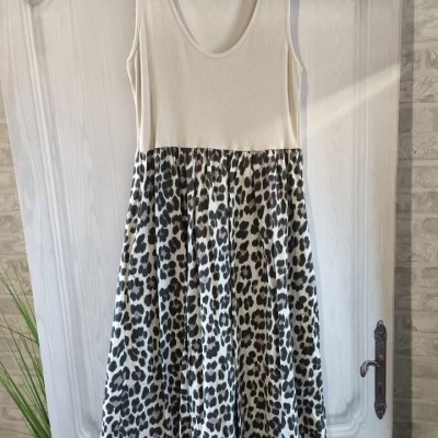 Vestido 2 tecidos animal print
