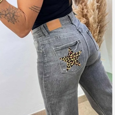 Calça wide leg estrela