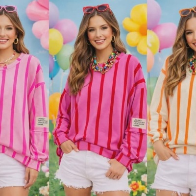 Sweat riscas coloridas