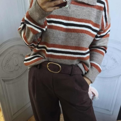 Calca ballon tecido quente em pele de pessego