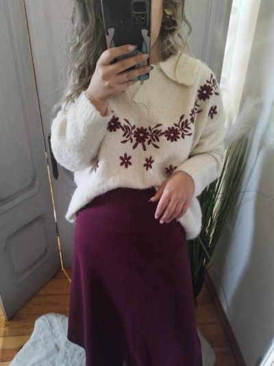 Saias de malha midi caneladas