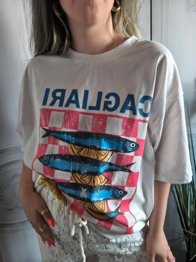 T-shirt sardinha  oversize