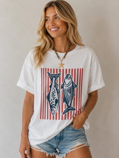 T-shirt sardinhas brilhos 2