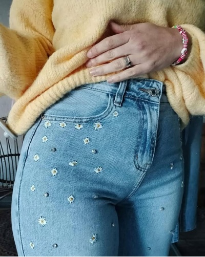 Calça wide leg flores