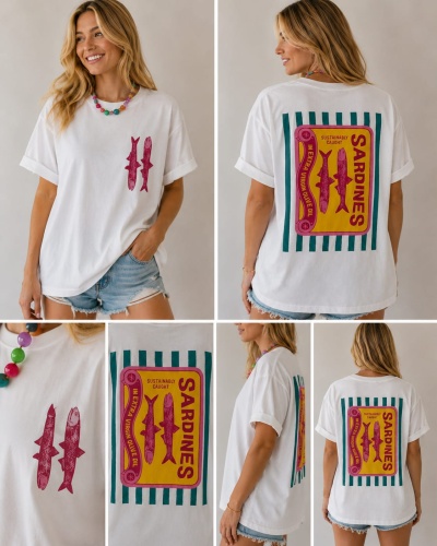 T-shirt Sardinhas nas costas