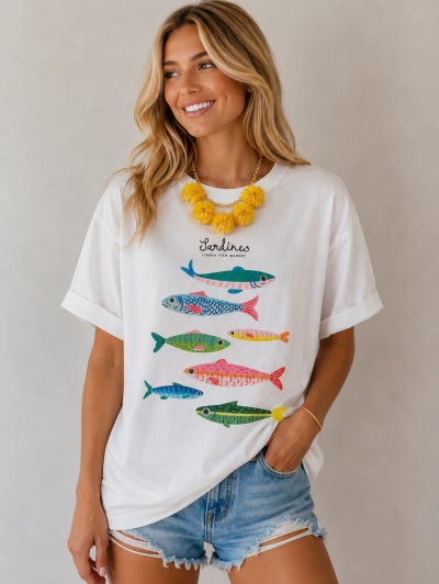 T-shirt sardinhas Portugal