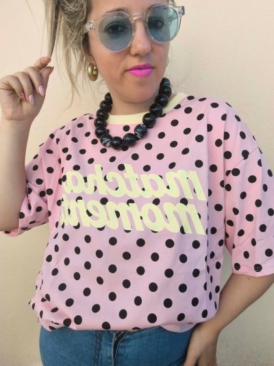 T-shirt polka dots matcha moments