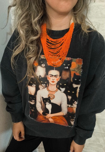 Sweat vintage Frida gatos