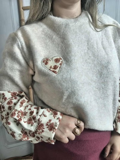 Malha lã detalhe bombazina