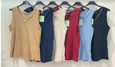 Tops algodão decote V