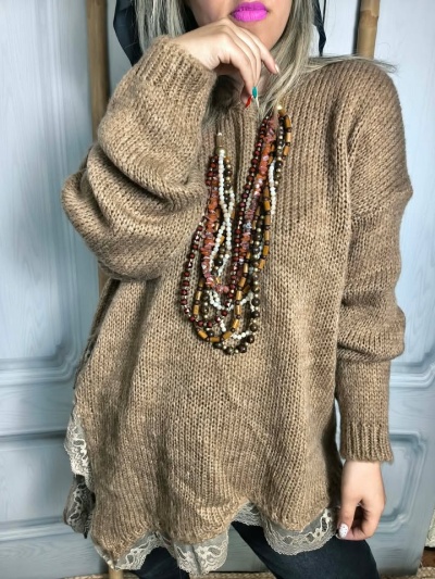 Camisolão com renda